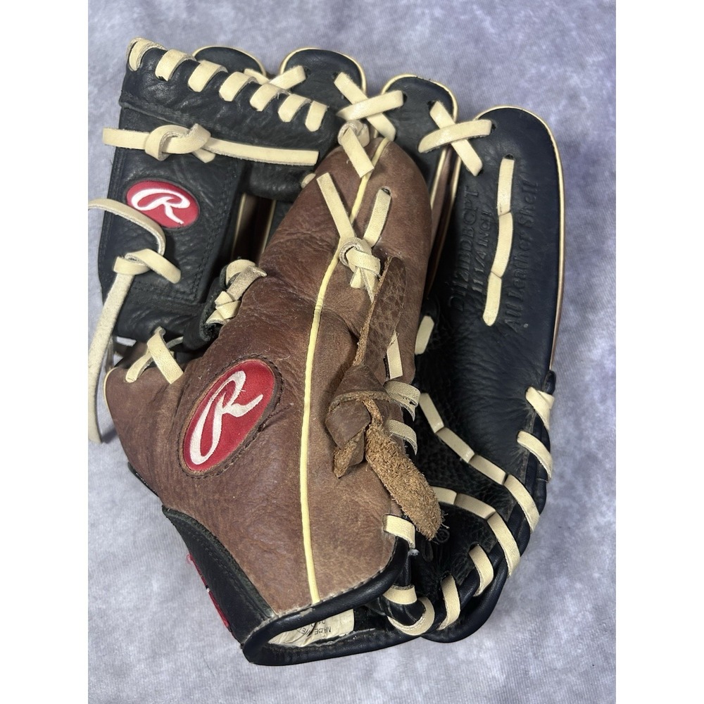 Rawlings D112MBCT 11.25" Baseball Glove RHT Brown Black Leather